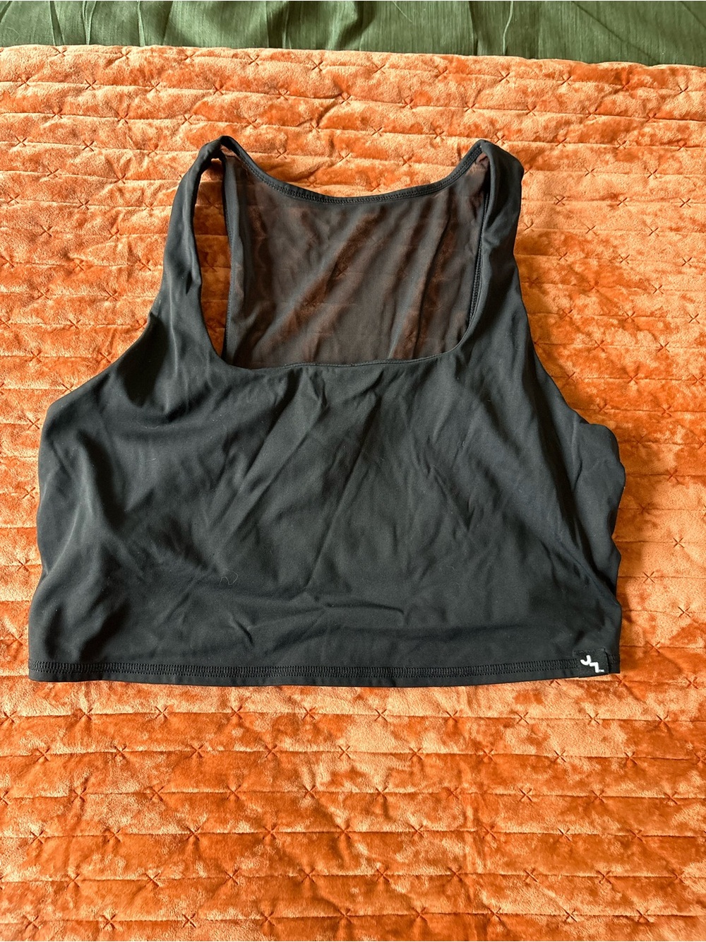 Black Women's Crop Tank Sports Bra Crop Top Unpadded